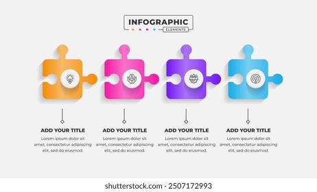 Vector puzzle infographic design template with 4 steps or options