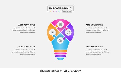 Vector puzzle infographic design template with 4 steps or options