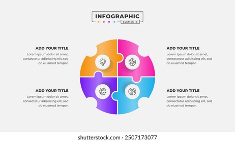 Vector puzzle infographic design template with 4 steps or options