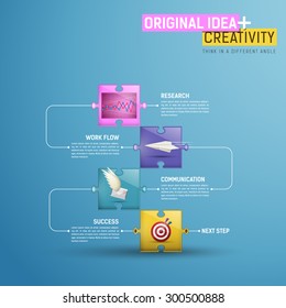 Vector puzzle infographic. Template for diagram, graph, presentation and chart. Business concept with 4 options, parts, steps or processes. Abstract background.