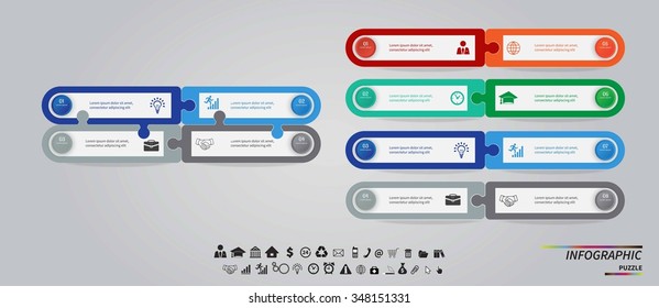 Vector puzzle infographic. Template for diagram, graph, presentation and chart. Business concept with options, parts, steps or processes. Data visualization.