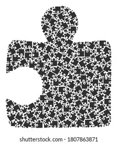 Vector puzzle item mosaic is made with randomized recursive puzzle item parts. Recursive mosaic for puzzle item.