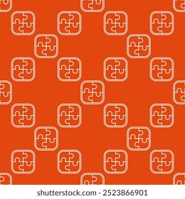 Vector Puzzle Jigsaw Pieces concept seamless pattern in thin line style
