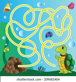 Vector puzzle for kids  - the marine life