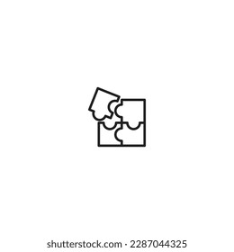 Vector puzzle line icon, isolated on white background