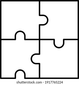 Vector Puzzle Outline Icon Design
