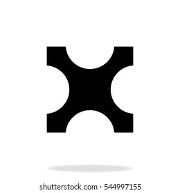 Vector puzzle piece, flat icon for applications and sites