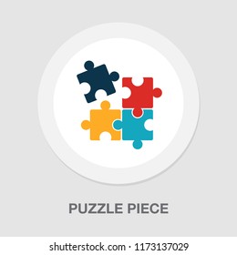 vector puzzle piece illustration - jigsaw symbol, teamwork or solution concept