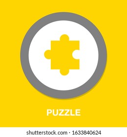 vector puzzle piece illustration, solution icon - leisure element