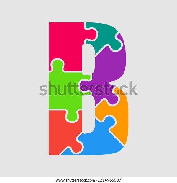 Vector Puzzle Piece Letter B Jigsaw Stock Vector (Royalty Free ...