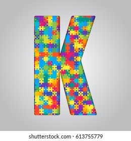 Vector Puzzle Piece Letter K Jigsaw Stock Vector (Royalty Free ...