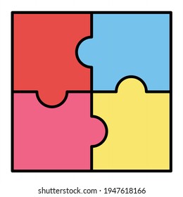 Vector Puzzle Piece Outline Icon Design
