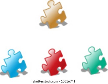 Vector Puzzle Pieces (choose your color)