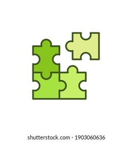 Vector Puzzle Pieces concept colored icon or logo element