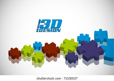 vector puzzle in pieces over a white background.