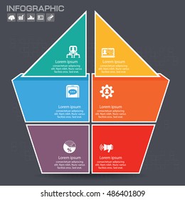 Vector puzzle pieces template for infographic. Business concept with 6 options. Eps 10. Can be used for diagram, banner, number options, workflow layout, step up options, web design etc.
