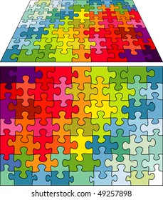 vector puzzle in rainbow colors