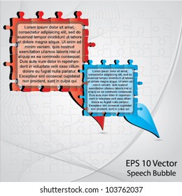 Vector Puzzle Speech bubble set