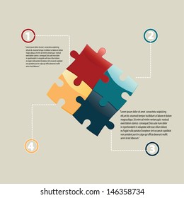 Vector puzzle template for  Infographics web design