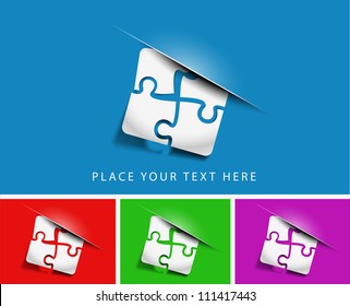vector puzzle web icon design element.