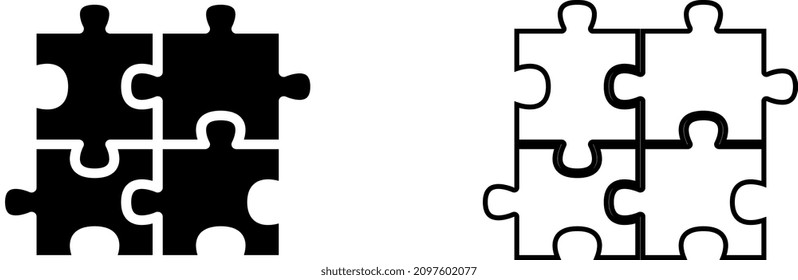 Vector puzzles isolated on white background. Template for design.