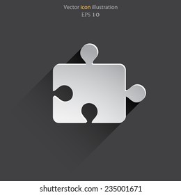 Vector puzzles piece web flat icon. Eps 10.