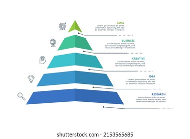 Vector pyramid up arrows infographic, diagram chart, triangle graph presentation. Business timeline concept with 5 parts