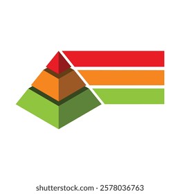 Vector pyramid up arrows infographic, diagram chart, triangle graph presentation. Business timeline template concept with 3 parts