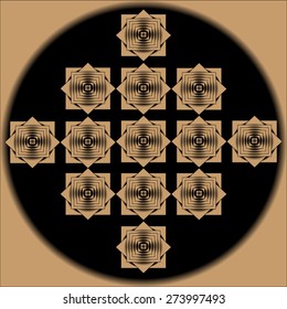Vector of a pyramid with eight levels