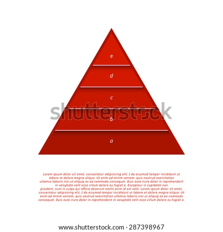 Vector pyramid info graphic shows growth with gradient fill. Clear and simple template. 