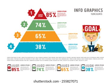 Vector pyramid for infographic - freehand drawing vector illustration
