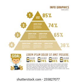 Vector pyramid for infographic - freehand drawing vector illustration
