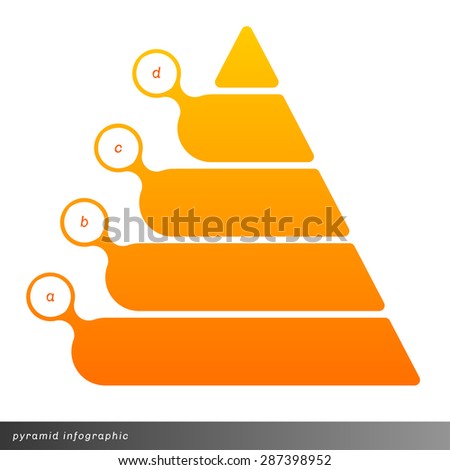 Vector pyramid infographic shows growth with gradient fill. Clear and simple template. 