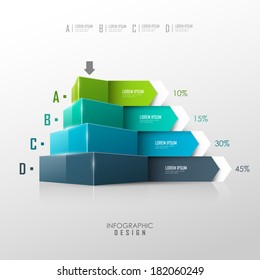 Vector pyramid for infographic or web design