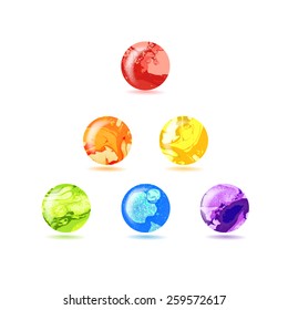vector pyramid of rainbow colors on a white background