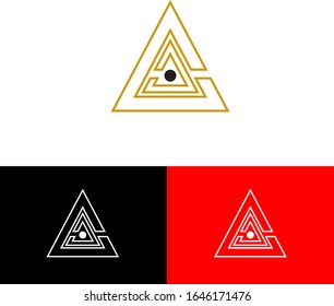 Vector Pyramid Triangle Design Company Logo ; Sign Symbol