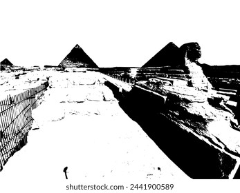 Vector pyramids of Giza and Sphinx