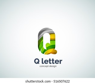Vector Q Brief Business-Logo, modernes abstraktes geometrisches elegantes Design. Mit Wellen erstellt