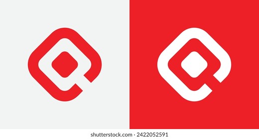 plantilla de logotipo de vector q con forma abstracta