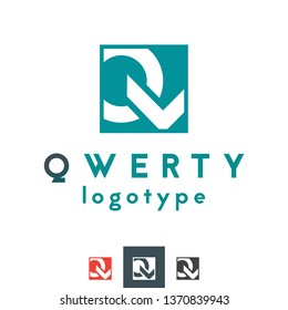 Vector Q V Letters, Bullet Point, Check-mark Logo. Modern and Professional Business Branding, Corporate Identity Icon. Simple, Minimal, Flat - Symbol, Shape, Object.
