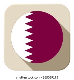 Vector - Qatar Flag Button Icon Modern