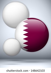 Vector - Qatar Flag Glossy Button