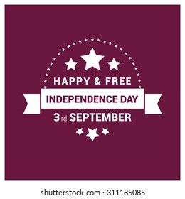 Vector Qatar Independence Day 3rd September Celebration Card. Illustration