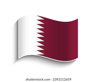 Vector Qatar waving Flag Icon
