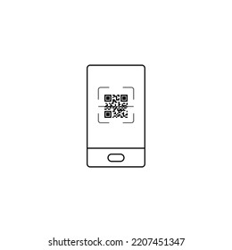 Vector QR code example for smartphone scanning isolated on a white background.