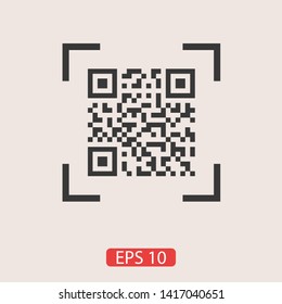 Vector QR code icon . Vector web design