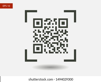 Vector QR code icon . Vector web design