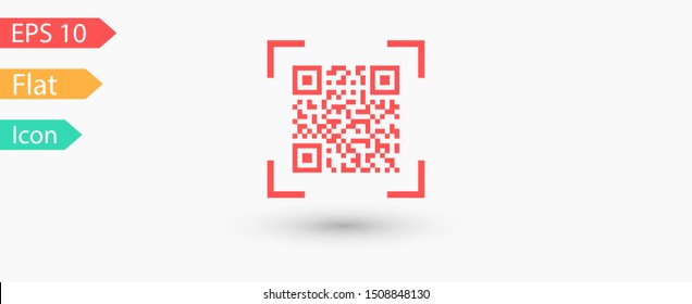 Vector QR code icon . Vector web design
