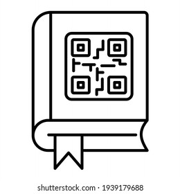 Vector QR Code Outline Icon Design

