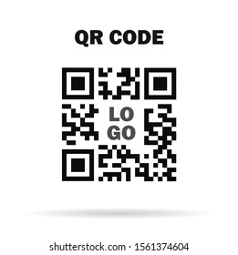 Vector QR code sample for smart phone scan isolated on white background